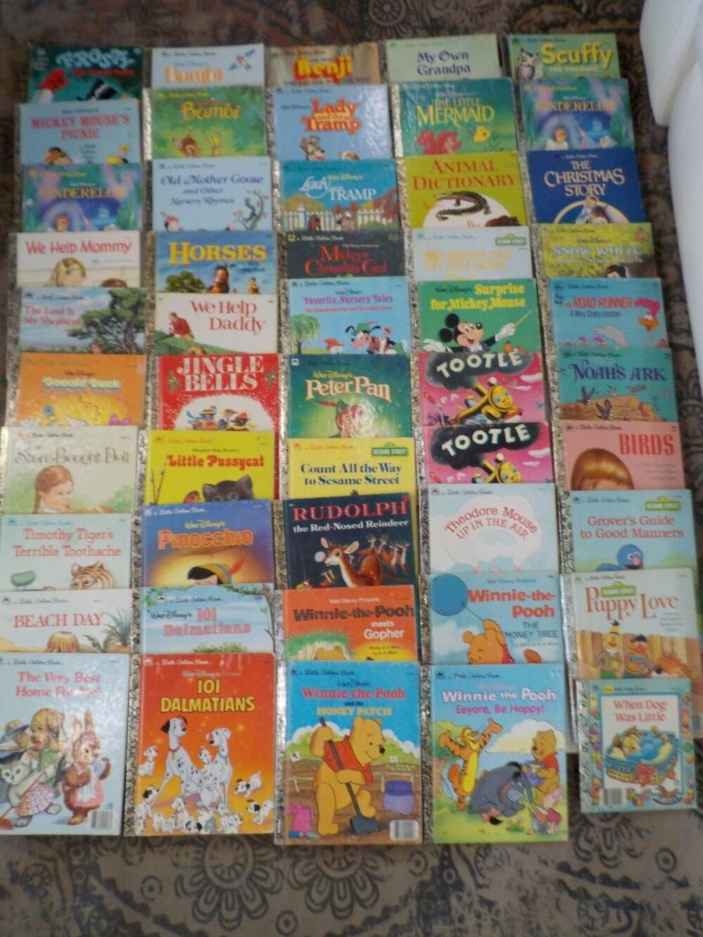 Vintage Little Golden Books Lot Of 50 Disney Sesame Street Holidays & Classic